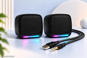 Compact Computer Speaker System with Vibrant RGB Illumination and Clear Sound Experience