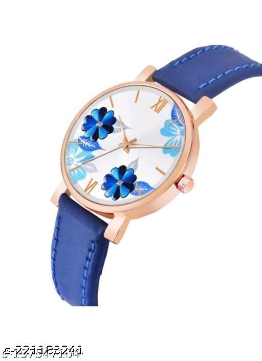 Precious Flower Designer Rust Thorns Fit Round Dial with Colorful Stylish Leather Belt Analog Watches for Women Watches