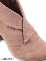 O&E Collar Style Block Heel Summer Boots for Women - Tan and Brown Corporate Casuals - All Season Formal Footwear