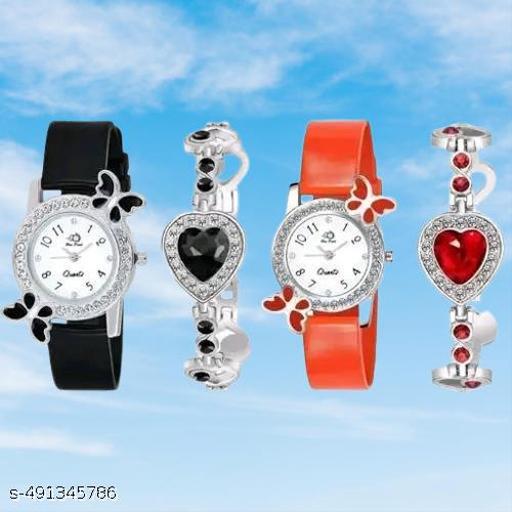 Fancy Women Analog Watches Combo With Braslate