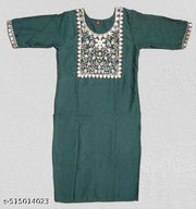 Women Ethnic Wear Rayon Embroidery Gala Kurti, Size -S, M, L, XL, XXL, 2XL, New Design & Fashionable Kurti, Pack of 2 (Combo of 2)