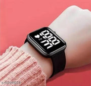 New Trending Square Digital Watch Black Color For Boys and Girls Series of 9 Girls & Kid.