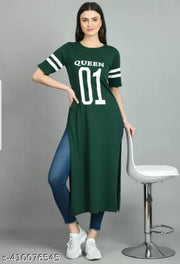 01 PRINTED KURTI GREEN