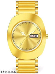 Vintage Radd Design Day & Date Working Display White Dial| Silver Plated | Studded | 3D Cut Glass | Stainless Steel Chain | Analog Watch For - Men