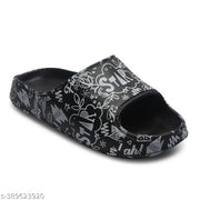 Boys New Tranding Black Slides, flip-flops, Light-weight, Comfortable, Outdoor-Indoor, Slipper for boys.