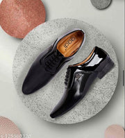 MRJ1852 Men's Black Synthetic Leather Derby Office Formal Shoes