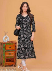 BLACK DISCHARGE KURTI