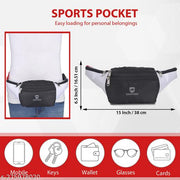 SAMTROH Stylish Waist Bag Elegant Style Travel Pouch Passport Holder Waist Bag (Black, Grey)