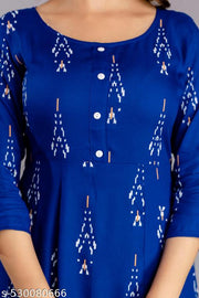 Women's Printed Rayon Anarkali Kurta for Girls Casual Wear Long Gown Kurti