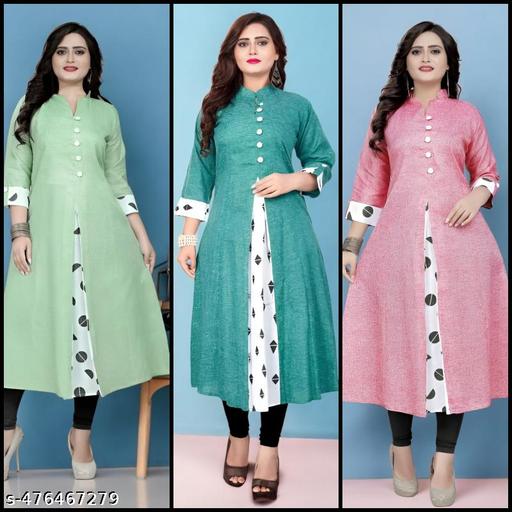 Combo Selfi Cotton Kurti (Pack Of 3)
