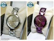 Attractive New Solid Dial Attractive Metal Chain Belt Analog Watch for Women