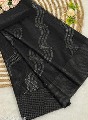 Elegant Shining Net Saree with All-Over Mukesh Work and Matching Blouse Piece