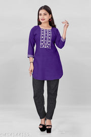 stylelist short kurti with embroidered work