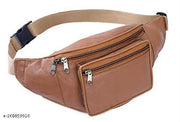 K London Real Leather Men Women Waist Bag Fanny Bag Travel Pouch Passport Holder (11700_Bbtan)(Tan)