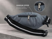FFB FASHION Unisex Waist Bag | Multi-Pocket Travel Pouch with Adjustable Strap | Stylish Sling Bag |Walking & Daily Use.unisex waist bag, quilted bag, mobile pouch, travel pouch.