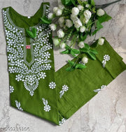 Rayon Chikankari Embrodery Work Kurti.