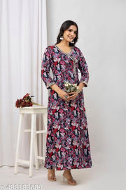 Cotton Kurtis Women's Printed Pattern  with embroidery work