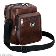 JATTIK PU Synthetic Leather Casual Formal Dailyuse Trendy Shoulder Daytrip Side Crossbody Office Slingbag For Men and women