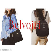 New Classic Nylon Black Solid Multi Pocket Edition Backpack for Women/Girls- College Travel Casual Use