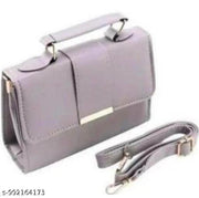 Elegant Light Grey Top Handle Crossbody Satchel Bag