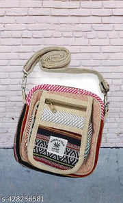 MYRIAD  Hemp  Square Lunch Bag  Multicolored Eco Friendly Hemp  Square Travel Bag  Multicolored Eco Friendly Pack of 1 Multicolor ( 8*8)