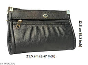 FLIKKER: PU Casual Women's Attractive Solid Clutch Women's Multi Zip Daily Use Maroon Clutches Red Handbag for Girls Mobile Purse Women (Black, Pack of: 1)