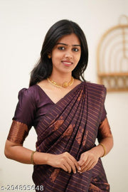 Soft Banarasi Premium Silk Saree new fancy banarasi saree with fancy blouse piece Kanjivaram Pattu Sarees With Blouse Piece