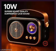 Fm Radio With Premium Retro-Chicc Wireless Speaker – Small Portable Soundbox with Built-in Rechargeable Battery and Unique Antique Look