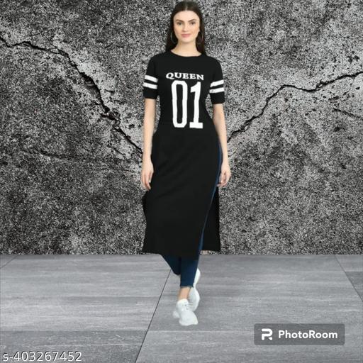 01 PRINTED KURTI BLACK