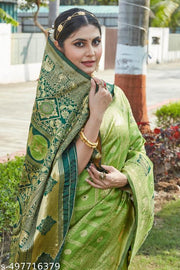 cotton silk jacquard saree with unstitched blouse