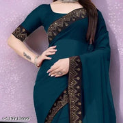 PIRAMID Georgeette HOTFIX Work SAREE | Sarees | georgette sarees | party wear saree | saree black | saree new collection | Fashionable Sarees | Sparrow Fashionable Sarees | Abhisarika Fabulous Sarees |