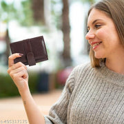 WALLETIN Envelope Closer Vegan Leather Wallet for Women I 3 Compartments I 2 Card Slots & Zipper Pocket I 1 Id Card Slots & Secret Compartment
