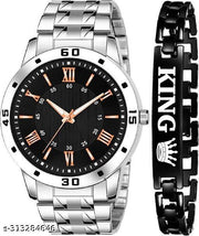 stylish analog men watch  trendy with bracelet