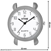 XTIME Analogue Watch Round White Dial & Grey Resin Strap for Boys & Girls
