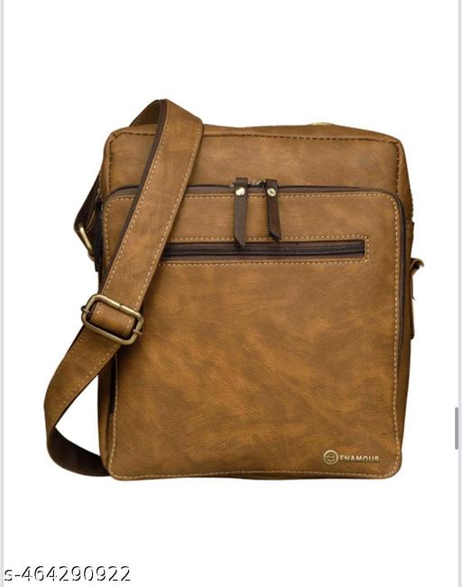 Stylish Brown Leather Sling Bag for Men | Enamour Premium Crossbody Messenger Bag with Adjustable Strap for Travel, Office, Casual & Use