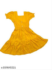 Women's "Rayon" Fashionable Flared "Stylish Kurti"  (Yellow)