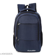 Satellite Unisex Lightweight 30L Casual Laptop Backpack - Solid Black, Water-Resistant, Fits Up to 15.6 Inches laptop.
