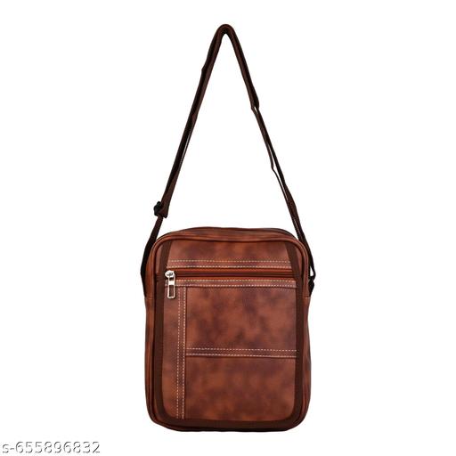Stylish PU Leather Sling Cross Body Travel Office Business Messenger One Side Shoulder Bag for Men Women