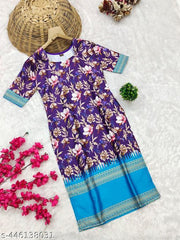 FASHIONBLE  DIGITAL PRINT KURTI FOR WOMAN CREAM
