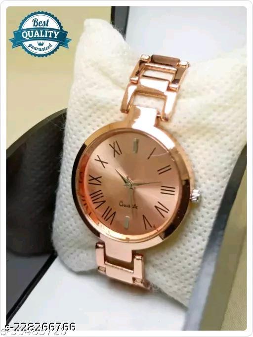 New Fancy Solid Dial Attractive Metal Chain Attractive Bracelet Analog Watch for  Women