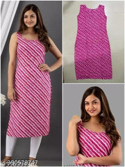Polyster/Crepe fabric-WOMEN PRINTED A-LINE KURTI