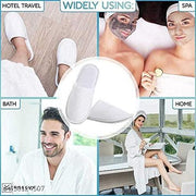 SALE PRICE LIVE ! White Disposable Slippers, Cotton Closed Toe Spa Slippers for Women and Men, Breathable Non-Slip Slippers for Hotel | Pack of 5