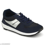 Stylish Blue Synthetic Solid Walking Shoes For Men