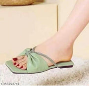 Mint Green Women’s Square Toe Sandals | Elegant Bow Design with Sparkling Rhinestone Straps | Slip-On Low Heel Footwear with Soft Durable Sole | Comfortable Shoes for Office, Casual Wear, Travel, Shopping & Semi-Formal Occasions