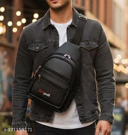 college sling bag for men | single strap bag | Trendy Small Sling Crossbody Shoulder Bag for Men & Women – Daily Travel & Casual Use | Stylish Unisex Mini Sling Bag for Travel, College & Outdoor Use Black