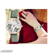 combo pack classic&unique look with leather belt watch for woman&girl's combo pack 4