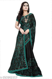 Women's Lycra Foil print Saree