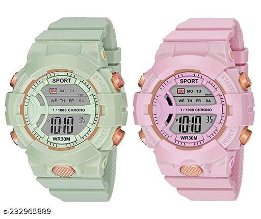 Digital Unisex Watch (Multicolour Dial Multi Colored Strap)