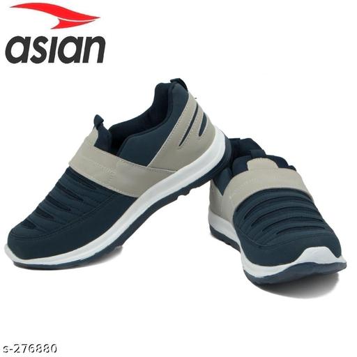 Asian Green Solid Running Shoes For Men