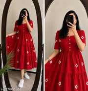 New Design Women's Half Sleeve Printed Middy Gown || Women gown Print ||Women's gown dress || Women frock || Dress for women ||Printed Dress || Frock for girls || trending gown || New Letest dress